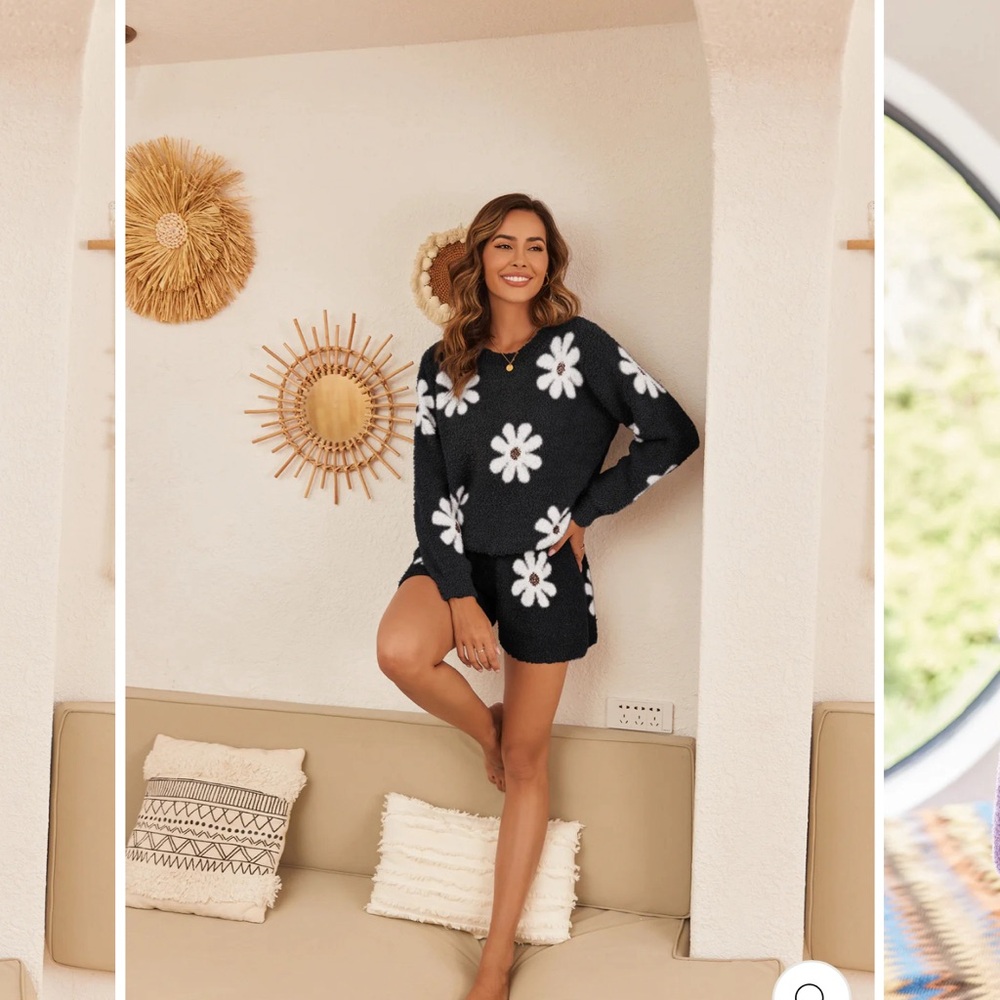 Black Sweater and Short Lounge Set